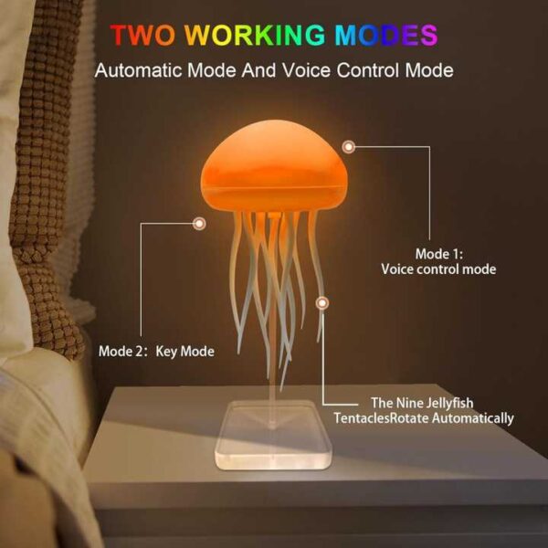 LED Jellyfish Lamp – Voice Control | Automatic Dancing Night Light - Image 5